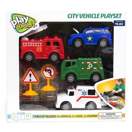 Playright City Vehicle Playset with Playmat - 1.0 ea