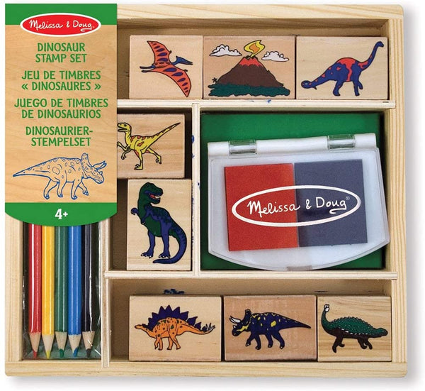 Melissa & Doug Wooden Stamp Set Dinosaurs