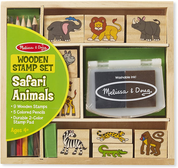 Melissa & Doug Wooden Stamp Set Safari Animals
